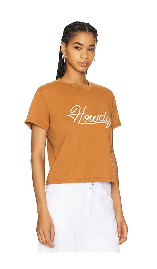 Shop Sendero Provisions Co. Howdy Dude Women's Crop Tee In Meerkat