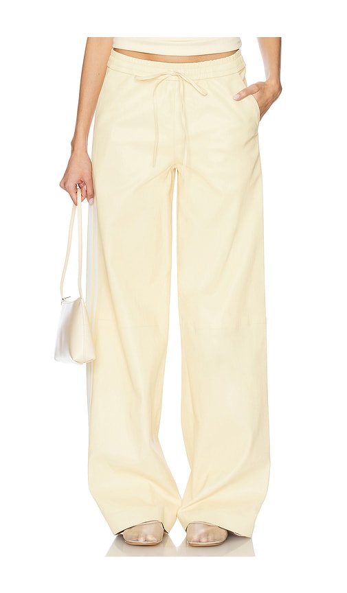 Sprwmn Baggy Athletic Stripe Sweatpants In Yellow
