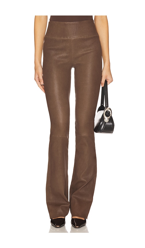 Micro Flare Pant in Brown. - size XS (also in M, S)