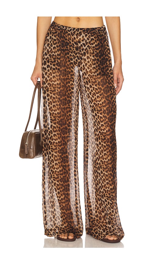 Wide Leg Pintuck Trousers in Brown. - size XS (also in M, S)