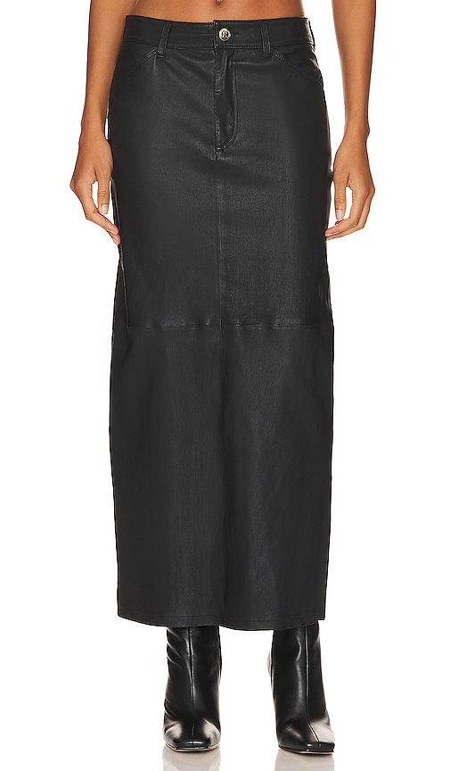 Sprwmn Leather Long Skirt In Black