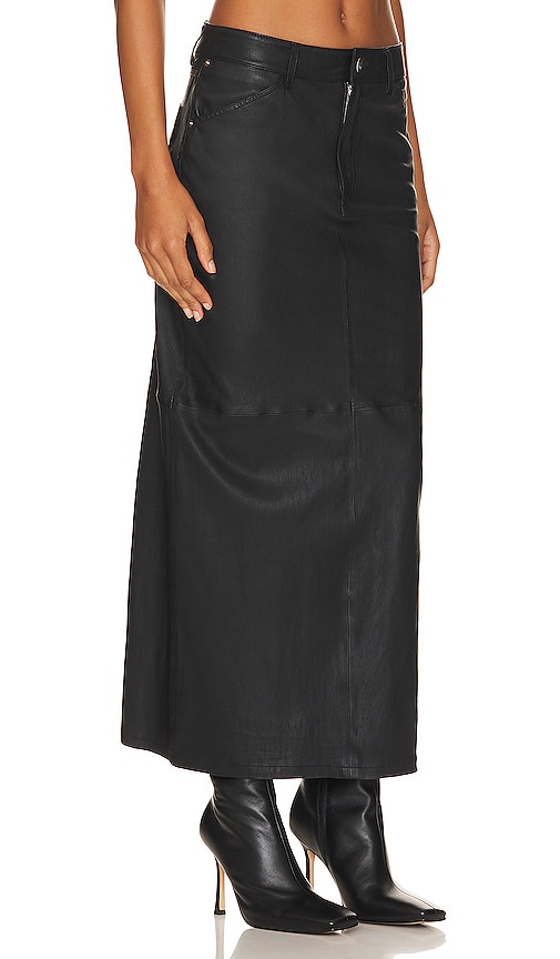 Shop Sprwmn Leather Long Skirt In Black