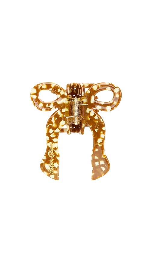 Solar Eclipse Hand-painted Coquette Bow Claw Hair Clip In Fawn