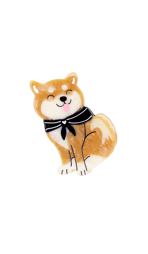 Solar Eclipse Hand-painted Shiba Inu Claw Hair Clip In N,a