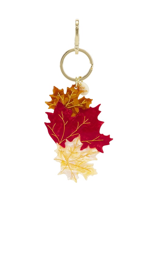 Solar Eclipse Hand-painted Maple Leaves Bag Charm + Keychain