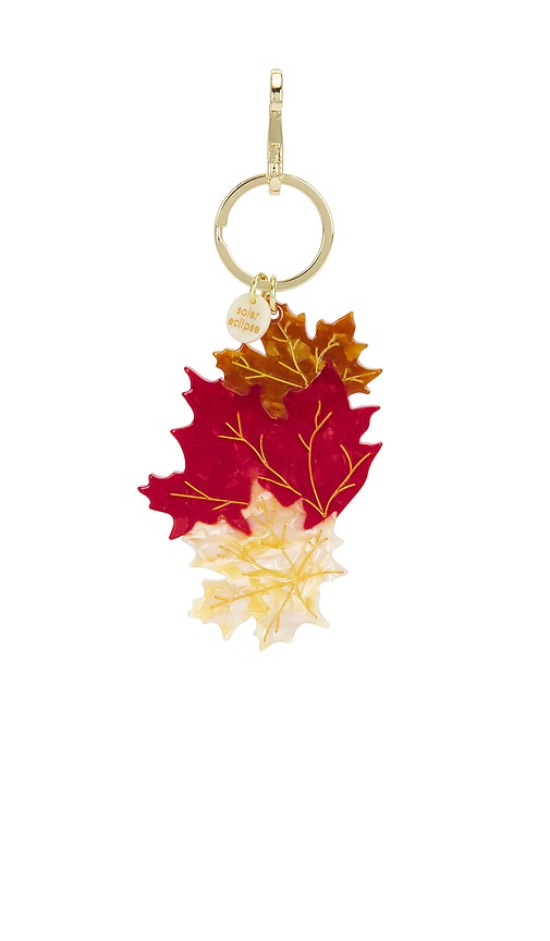 Solar Eclipse Hand-painted Maple Leaves Bag Charm + Keychain
