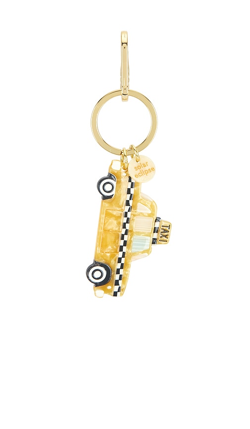 Solar Eclipse Hand Painted Taxicab Key Chain Bag Charm In Gold