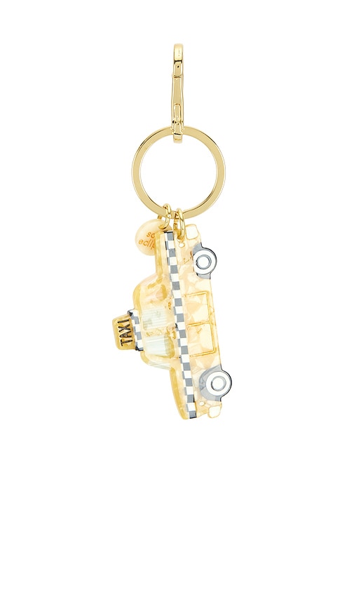 Solar Eclipse Hand Painted Taxicab Key Chain Bag Charm In Gold