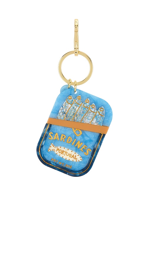 Solar Eclipse Hand-painted Sardines Bag Charm + Keychain In Blue