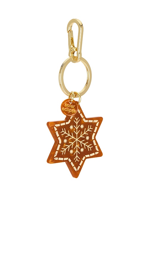 Solar Eclipse Hand-painted Gingerbread Star Bag Charm + Keychain In Red. 
