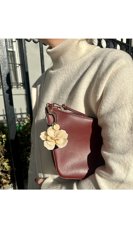 Solar Eclipse Handmade Origami Gardenia Flower Bag Charm + Keychain In White