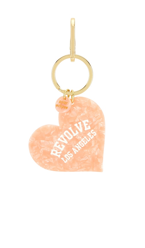 Solar Eclipse X Revolve Hand-painted Los Angeles Collegiate Heart Bag Charm + Keychain In Orange