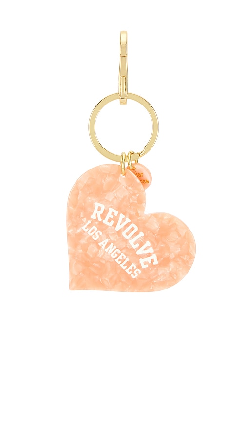 Solar Eclipse X Revolve Hand-painted Los Angeles Collegiate Heart Bag Charm + Keychain In Orange