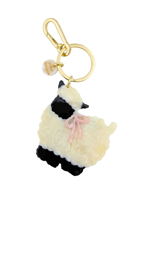 Solar Eclipse Hand-painted Sheep Bag Charm + Keychain in Beauty: Multi.