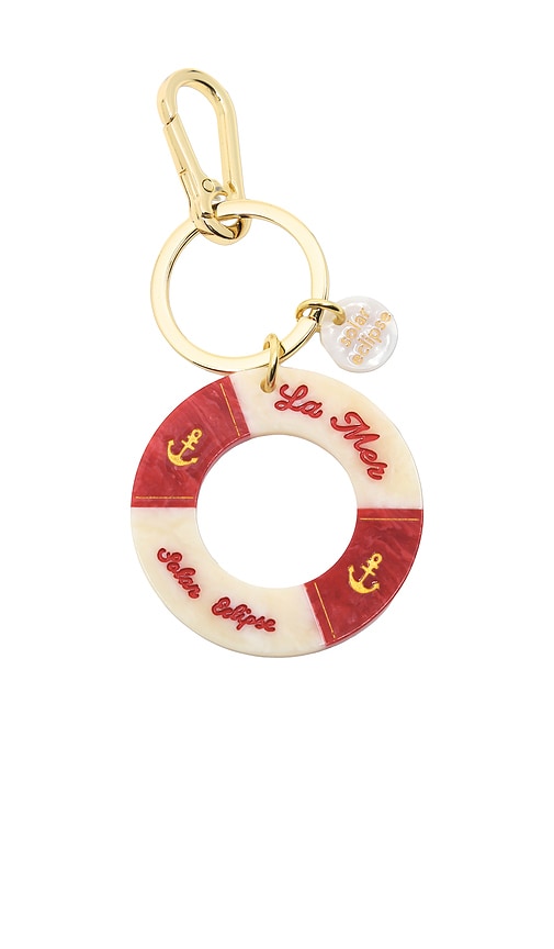 Solar Eclipse Hand-painted Lifesaver Bag Charm & Keychain In Red