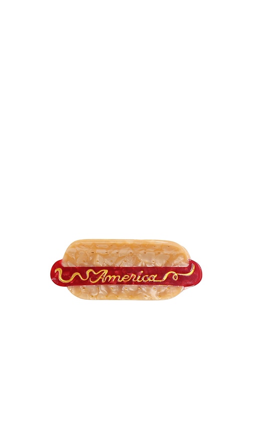 Solar Eclipse Hand-Painted America Hot Dog Claw Hair Clip.