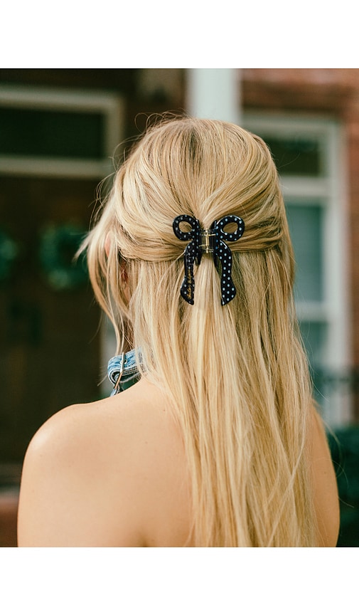 Solar Eclipse Hand-Painted Coquette Bow Claw Hair Clip | Thumbnail 3