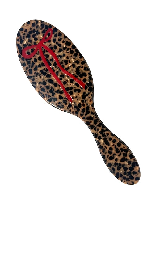 Solar Eclipse Hand-painted Leopard Bow Acetate 2-1 Daily Hair Brush