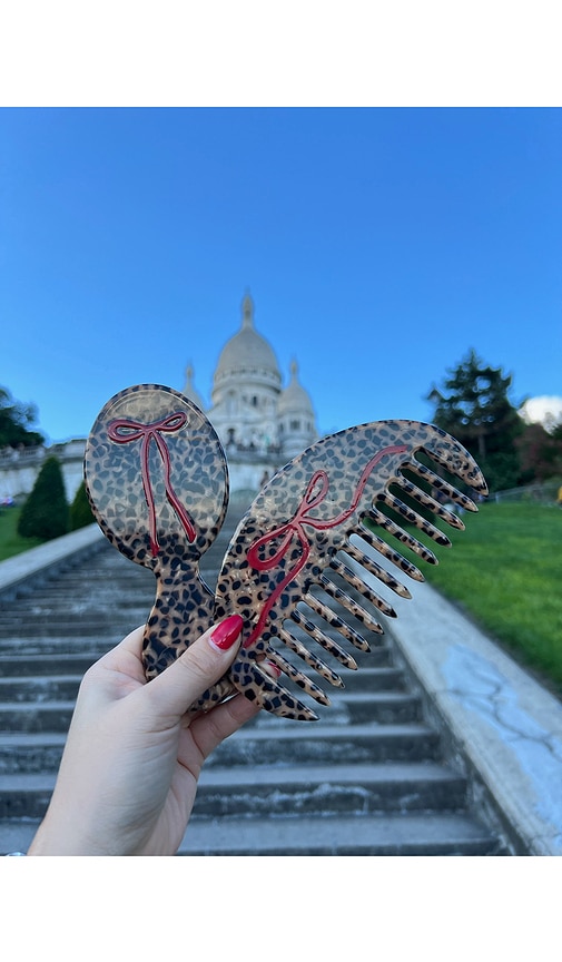  Solar Eclipse Hand-painted Compact Leopard Bow 2-1 Perfect Daily Brush In Leopard. 