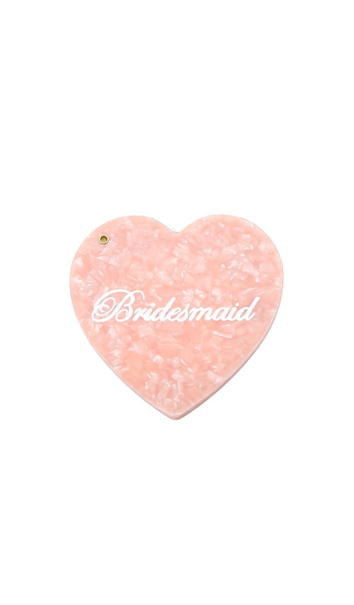 Solar Eclipse Hand-painted Bridesmaid Compact Mirror In Pink