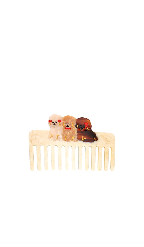 Solar Eclipse Hand-painted Puppies Detangling Wide Tooth Hair Comb