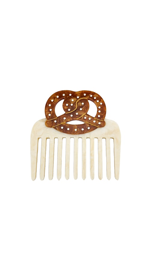Hand-painted Pretzel Pocket Hair Comb