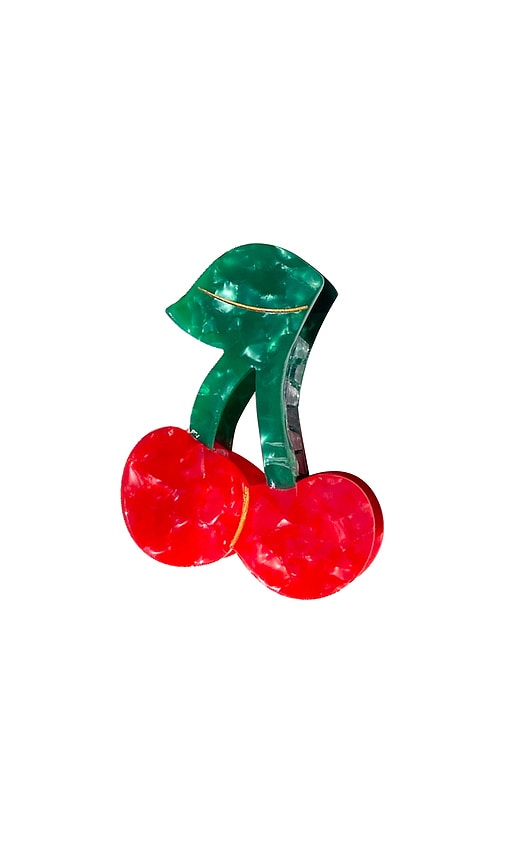 Hand-painted Cherry Fruit Claw Hair Clip
