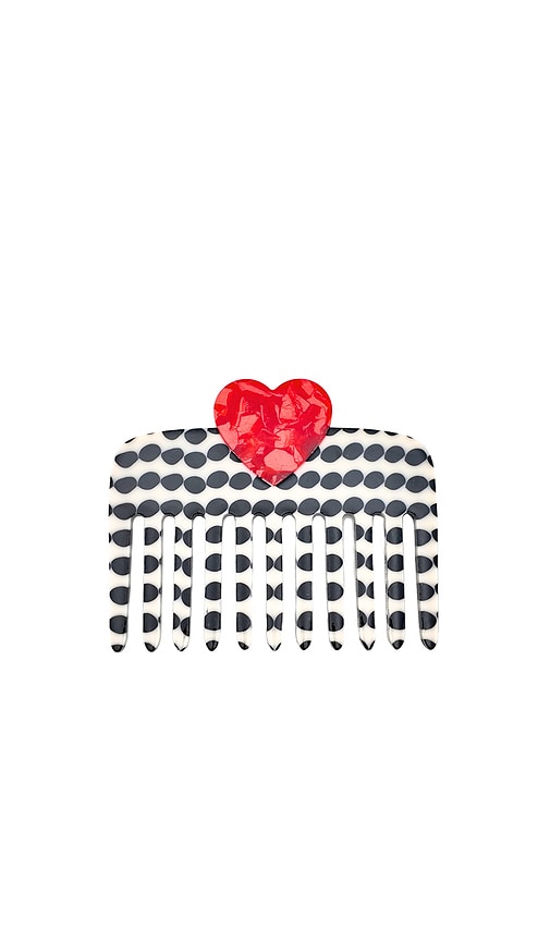 Solar Eclipse Hand-Painted Polka Dot Heart Pocket Hair Comb