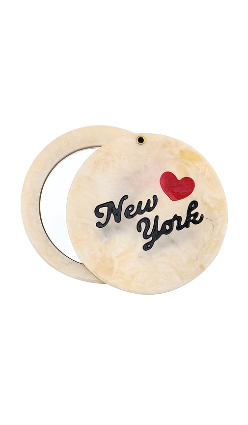 Solar Eclipse Hand-Painted I Love New York Compact Mirror