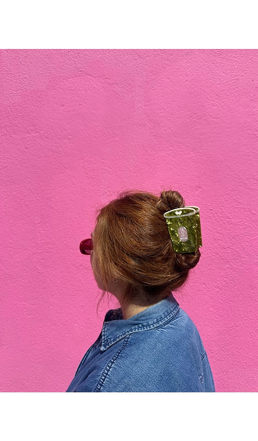 Solar Eclipse Hand-painted Matcha Claw Hair Clip