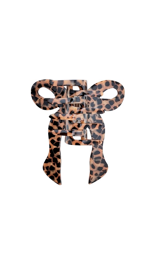 Solar Eclipse Hand-painted Coquette Bow Claw Hair Clip In Brown