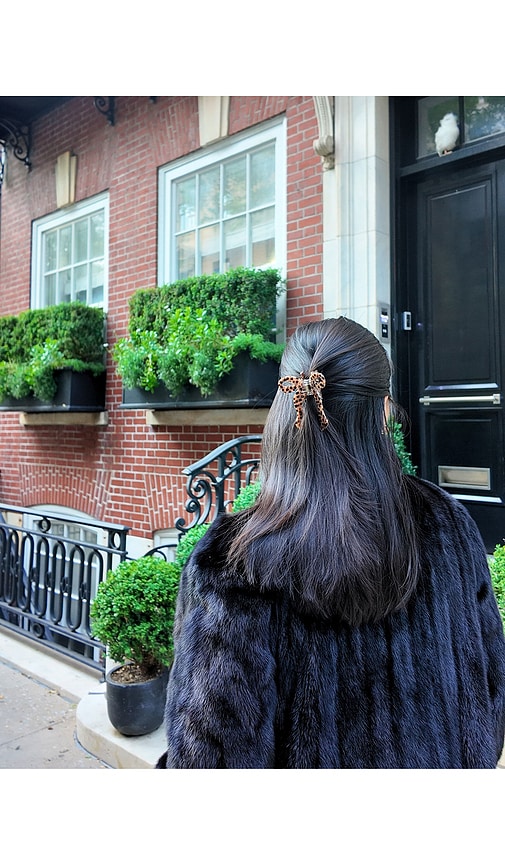 Solar Eclipse Hand-painted Coquette Bow Claw Hair Clip In Brown