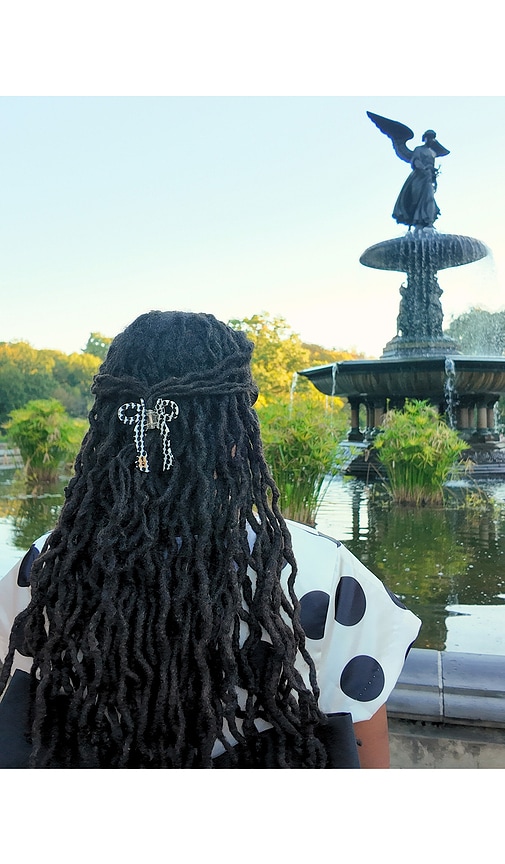 Solar Eclipse Hand-painted Coquette Bow Claw Hair Clip In Multi