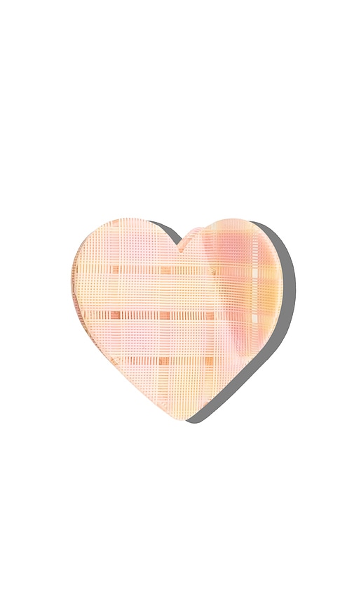 Solar Eclipse Hand-Painted Pink Plaid Heart Claw Hair Clip