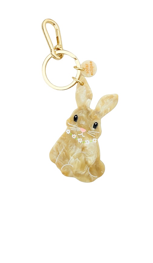 Solar Eclipse Hand-painted Bunny Bag Charm Keychain in Neutral 28$