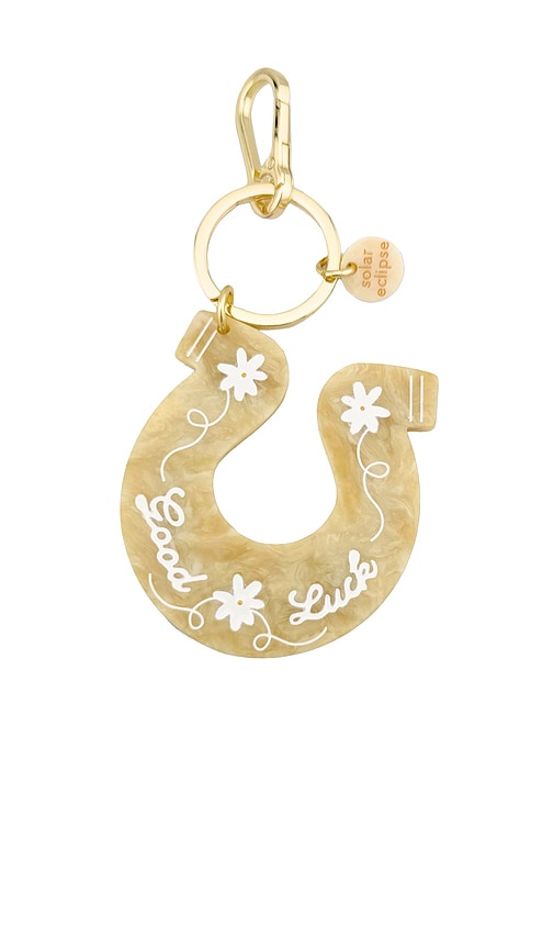 Solar Eclipse Hand-painted Good Luck Horseshoe Bag Charm Keychain in Neutral 28$