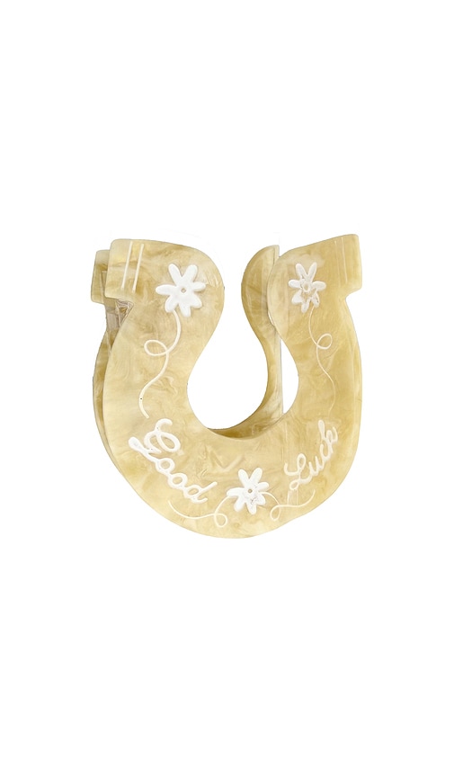 Solar Eclipse Hand-painted Good Luck Horseshoe Claw Hair Clip