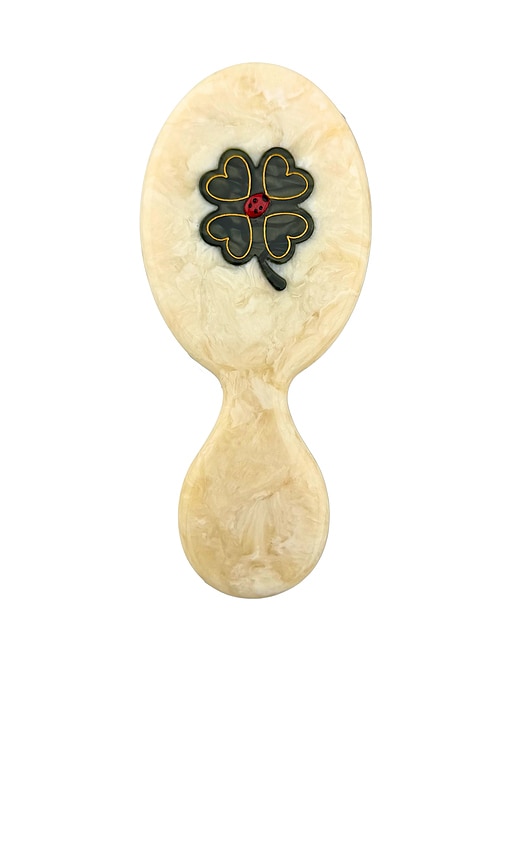 Solar Eclipse Hand-painted Clover Handbag Hero Brush in Ivory 48$