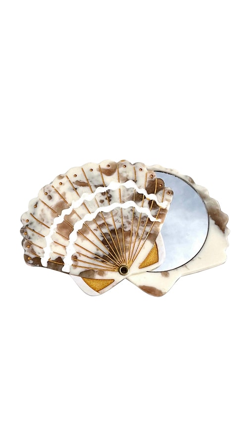 Solar Eclipse Hand-painted Seashell Compact Mirror