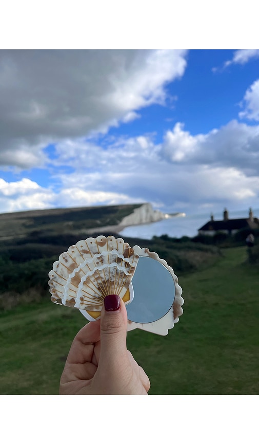 Solar Eclipse Hand-painted Seashell Compact Mirror