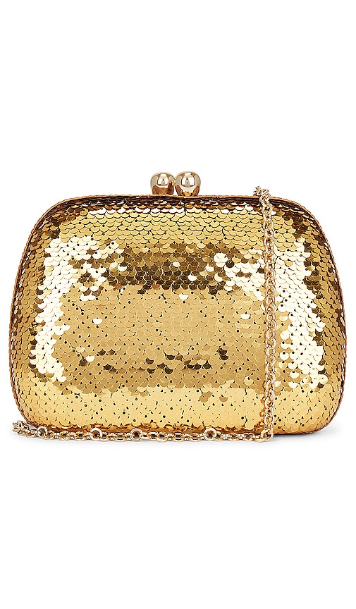 Serpui Lolita Sequin Clutch In Gold