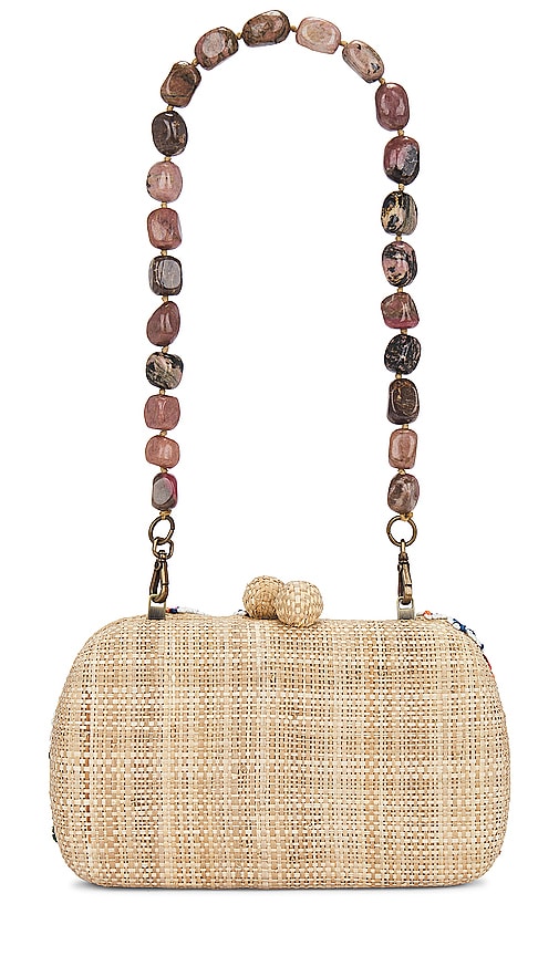 JOSEPHINE CRAB EMBROIDERED RAFFIA CLUTCH