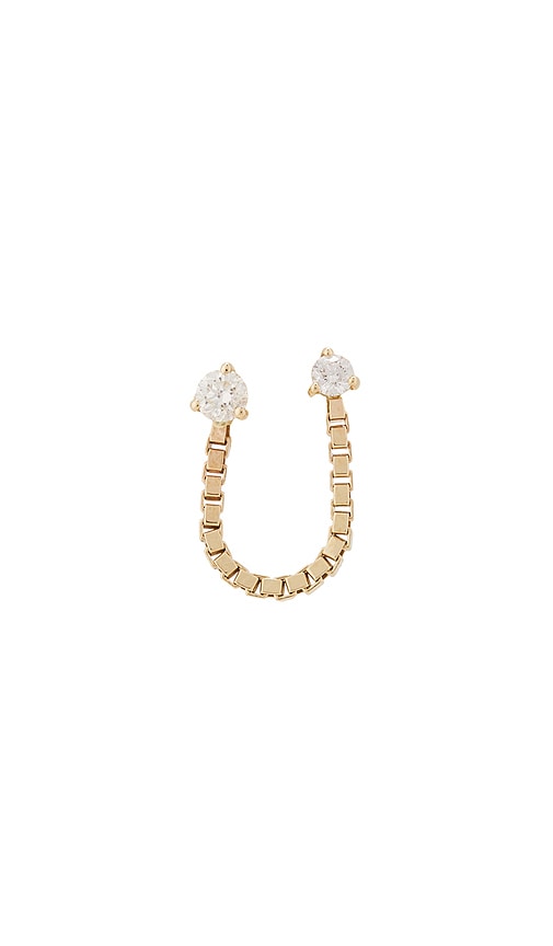 Stone And Strand Diamond Block Chain Double Stud Earring