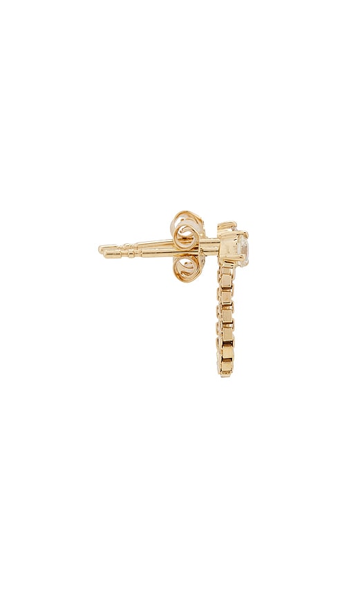 Stone And Strand Diamond Block Chain Double Stud Earring In Gold