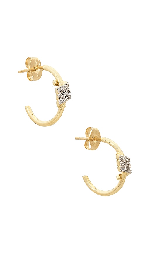 Stone And Strand Twinkling Twine Pave Hoop Earrings In Gold