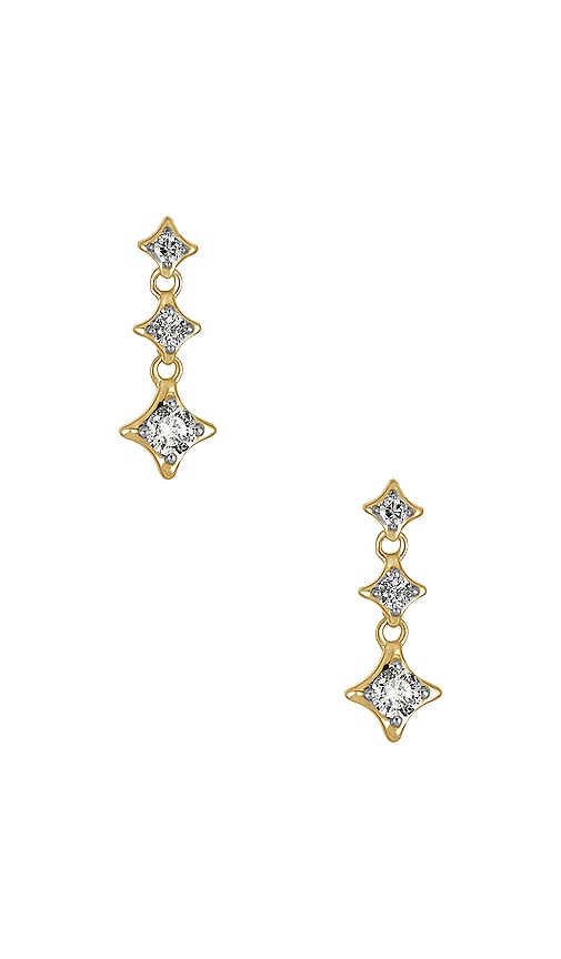 Shop Stone And Strand Bright Lights Drop Earrings In 14k Yellow Gold & White Diamond