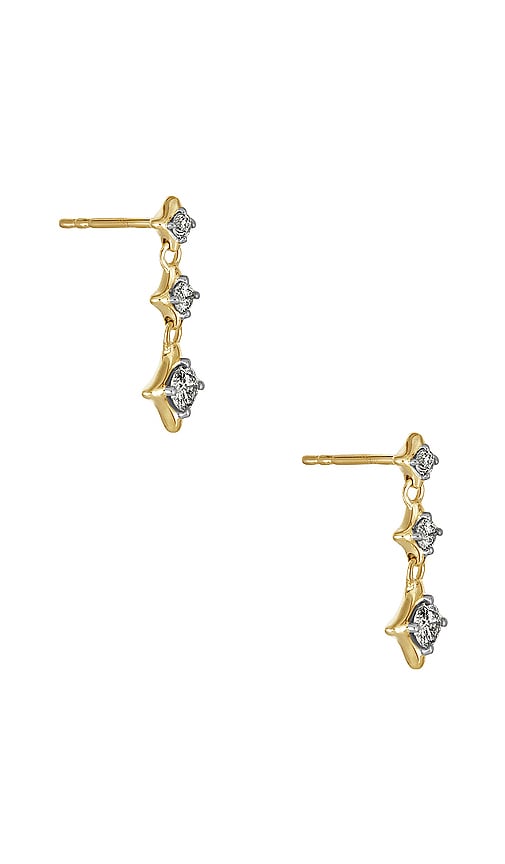 Shop Stone And Strand Bright Lights Drop Earrings In 14k Yellow Gold & White Diamond