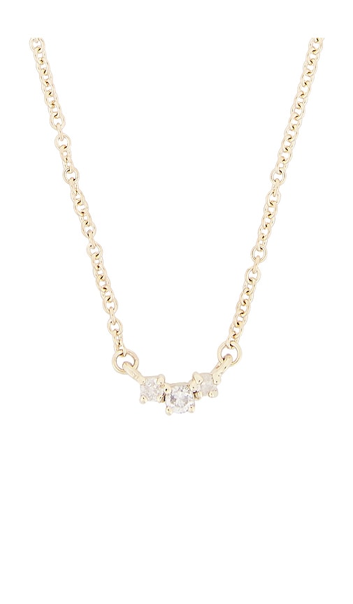 Stone And Strand Dainty Diamond Trio Necklace In 14k Yellow Gold & White Diamond
