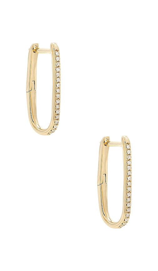 Stone And Strand Diamond Oval Earrings In Metallic Gold