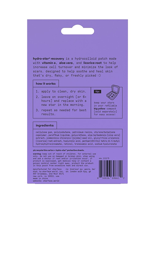 STARFACE HYDRO-STAR RECOVERY PATCHES